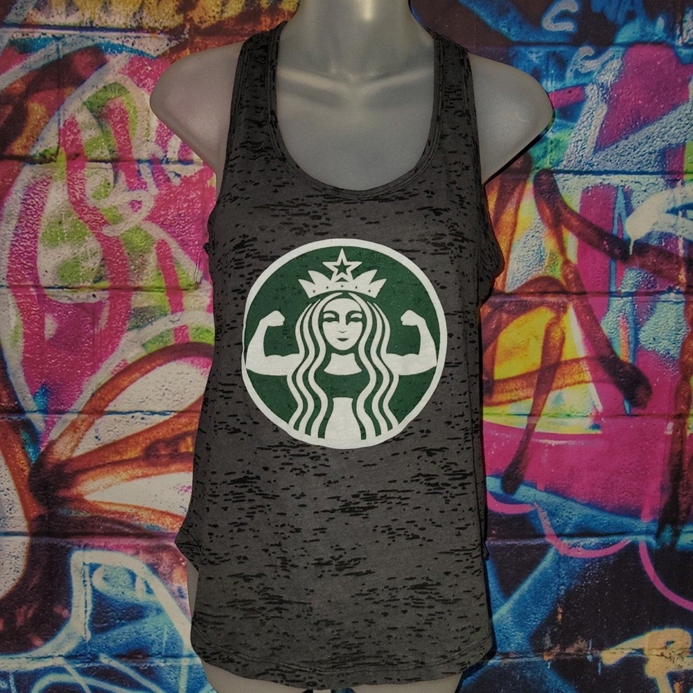 Women's Exercise Tank Top with Mermaid Coffee Logo